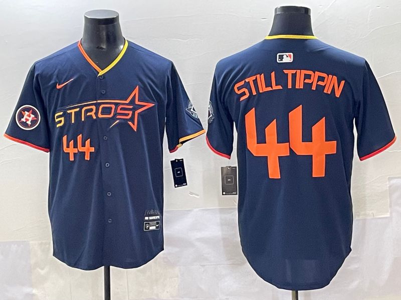 Men 2025 Houston Astros #44 Still Tippin Blue Three generations Joint Name Nike MLB Jersey style 7